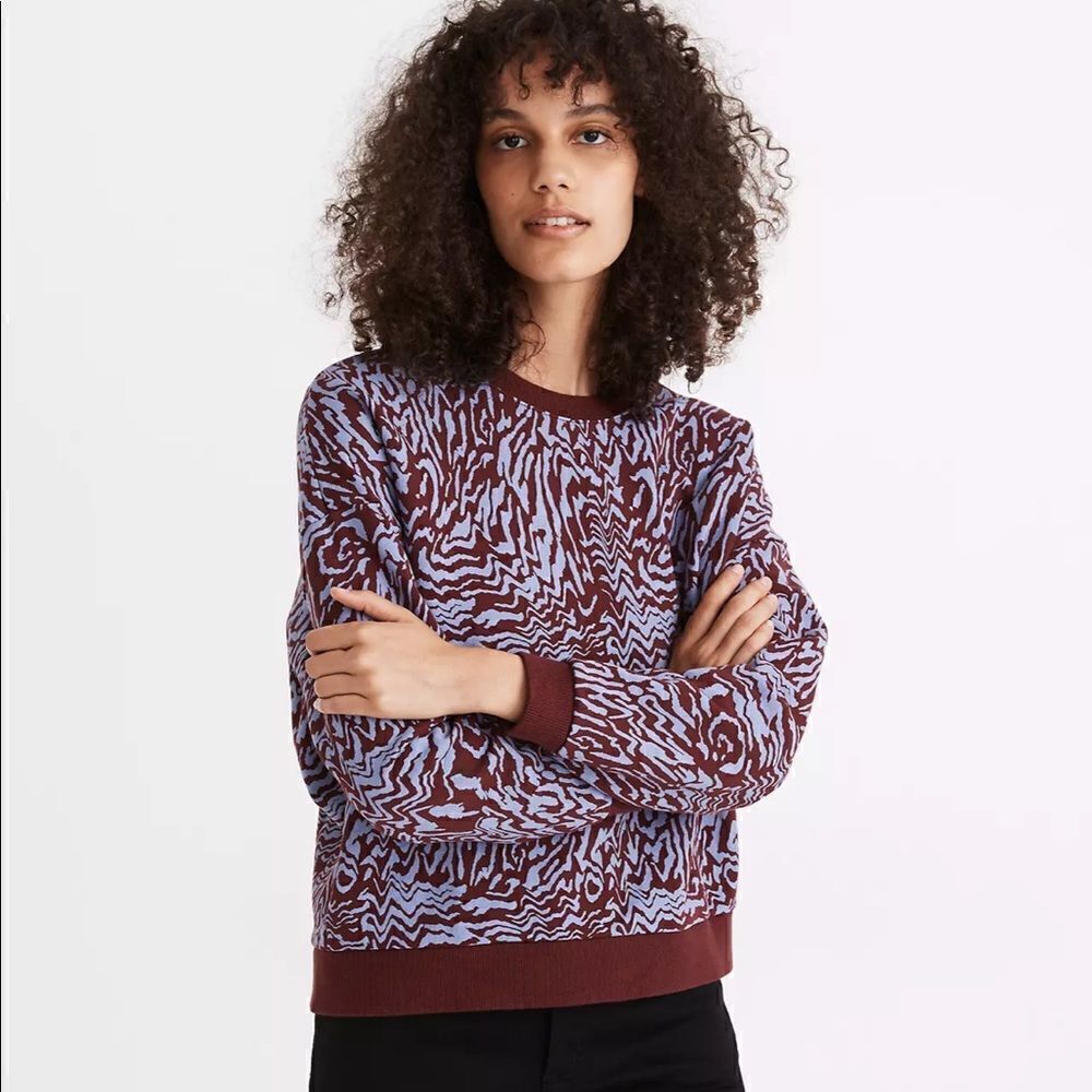 LIKE NEW Resourced Cotton Oversized Sweatshirt in Tigerized Print MADEWELL SMALL